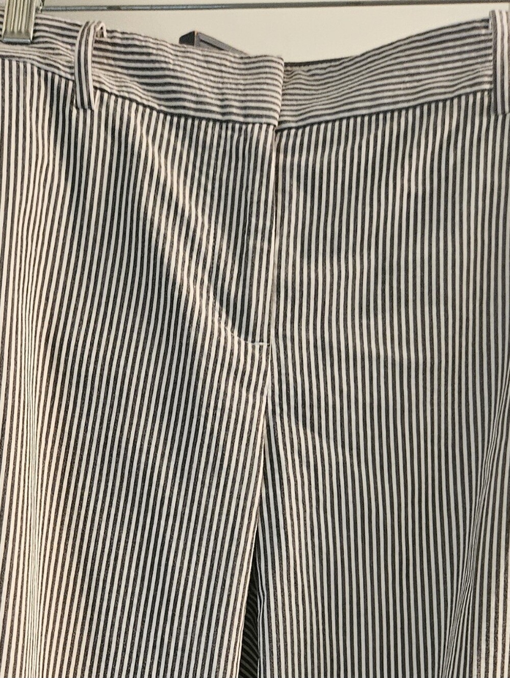 LOFT Gray and White Pinstripe Chinos